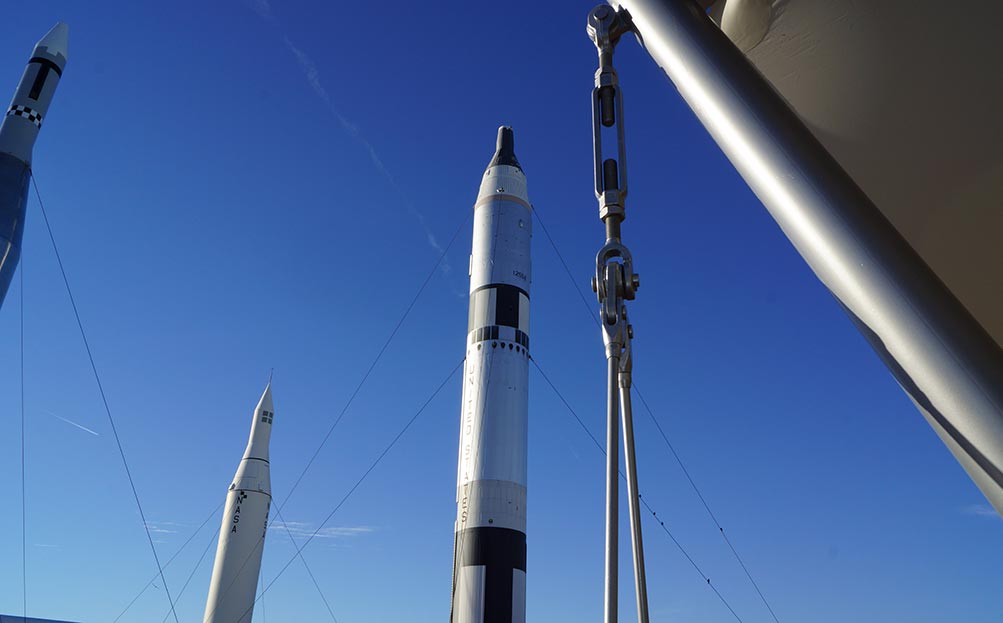 Ronstan Tensile Architecture recently helped launch a 10-year revitalization project of Kennedy Space Center by supplying Carbon Steel Rods for the new Rocket Garden Cafe.