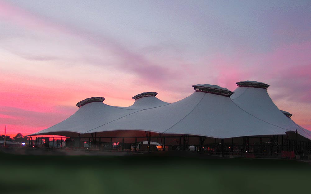 The Royal Melbourne Showground’s Grand Pavilion is one of the largest tensile fabric membrane structures in the Southern Hemisphere